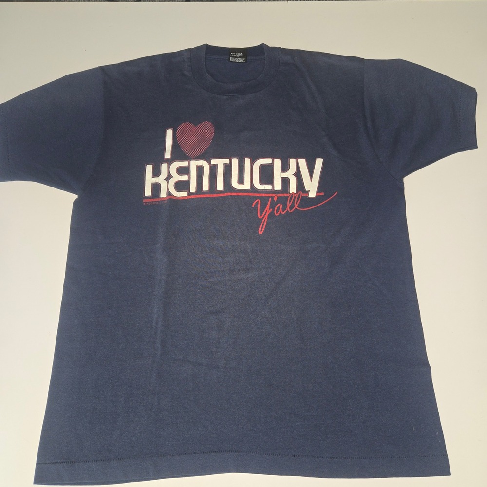 Vintage 1989 Screen Stars Best Kentucky T Shirt Mens XL Navy Single Stitch USA